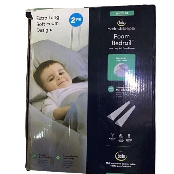 Serta Other - Serta Extra Long Soft Foam Bedrail Toddler Water Resistant Cover 2 Pack